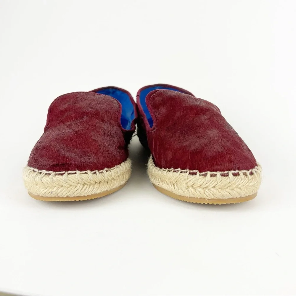 Jeffrey Campbell Abides Burgundy Calf Hair Espadrilles Size 9